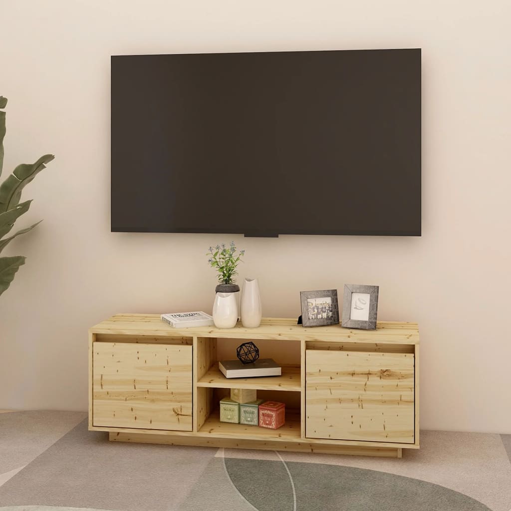 vidaXL Mueble de TV madera maciza de abeto 110x30x40 cm