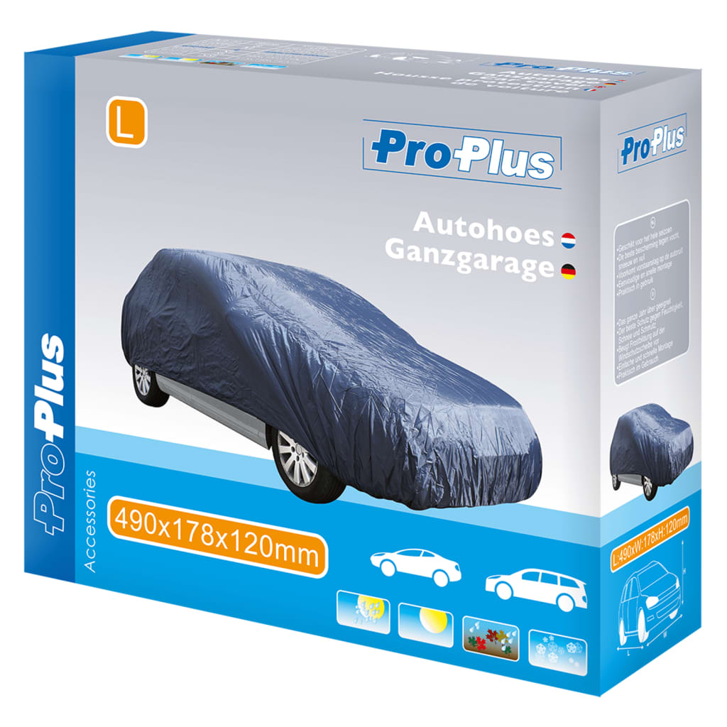 ProPlus Funda cubierta para coche L 490x178x120 cm azul oscuro