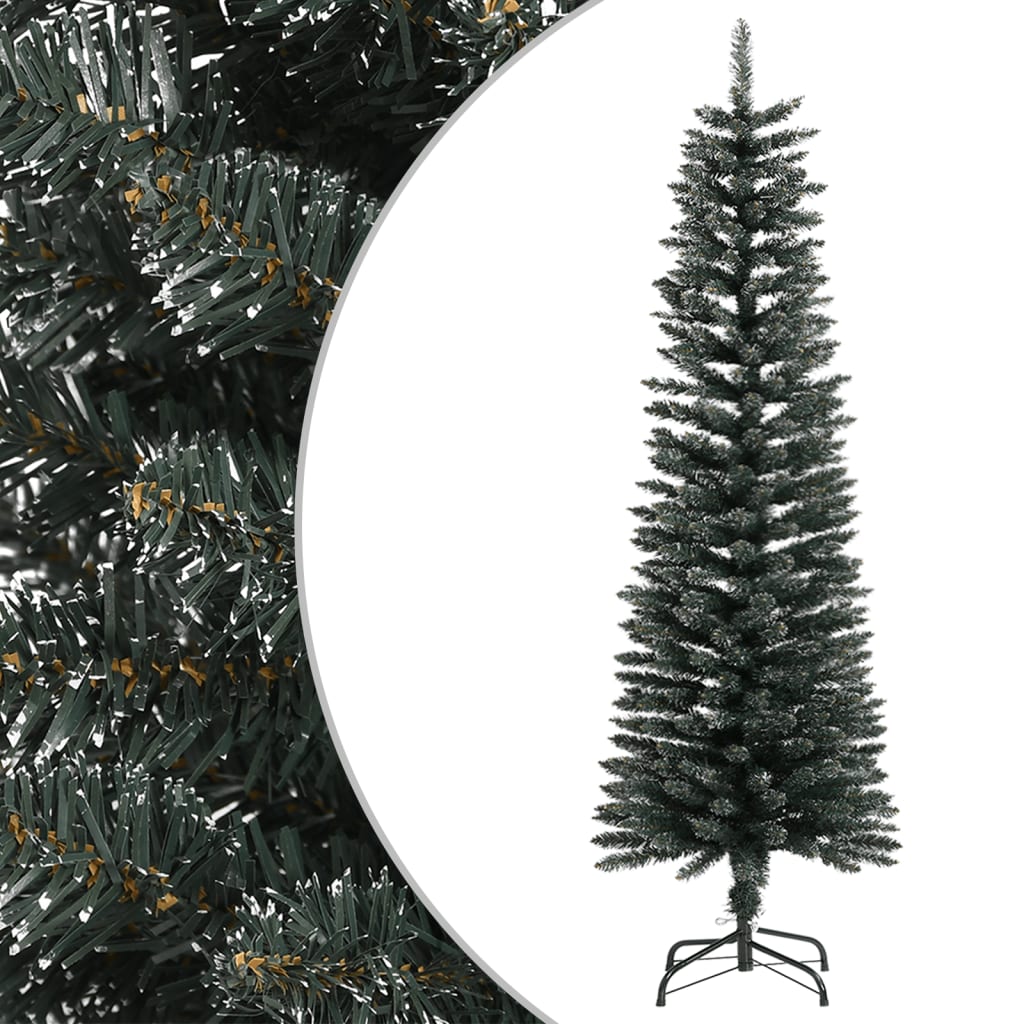 vidaXL Árbol Navidad artificial estrecho con soporte PVC verde 150 cm