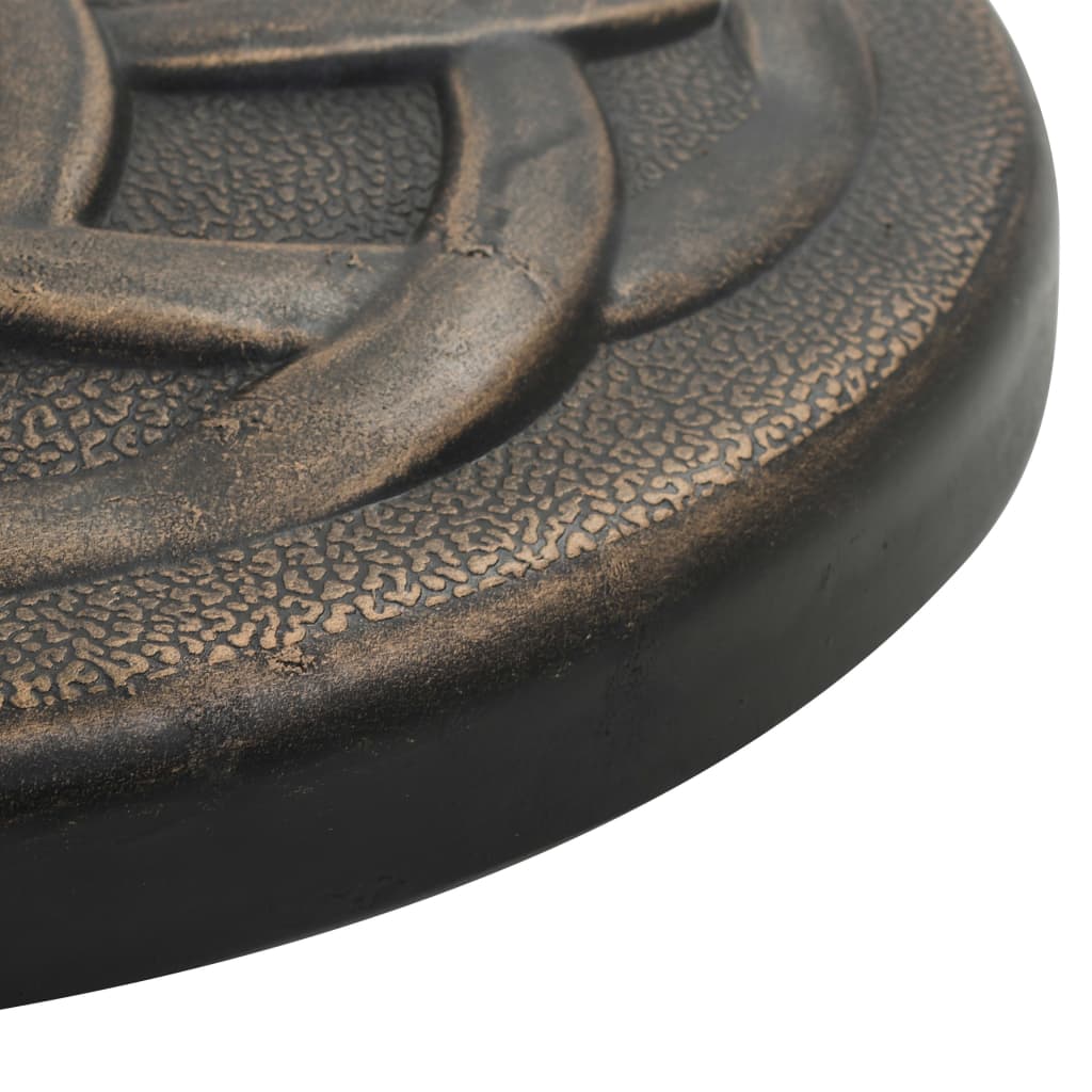 vidaXL Base de sombrilla redonda de poliresina bronce 11 kg