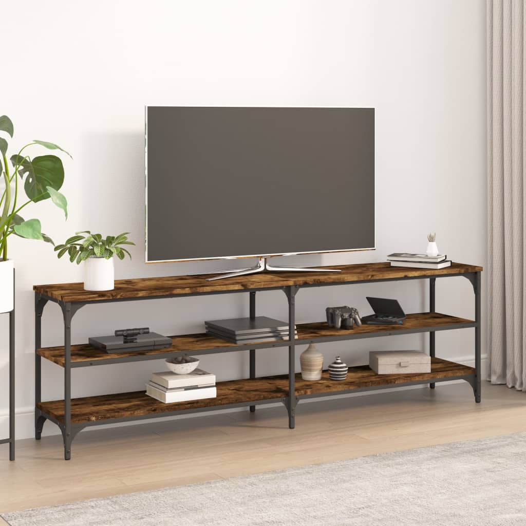 vidaXL Mueble de TV madera contrachapada roble ahumado 160x30x50 cm