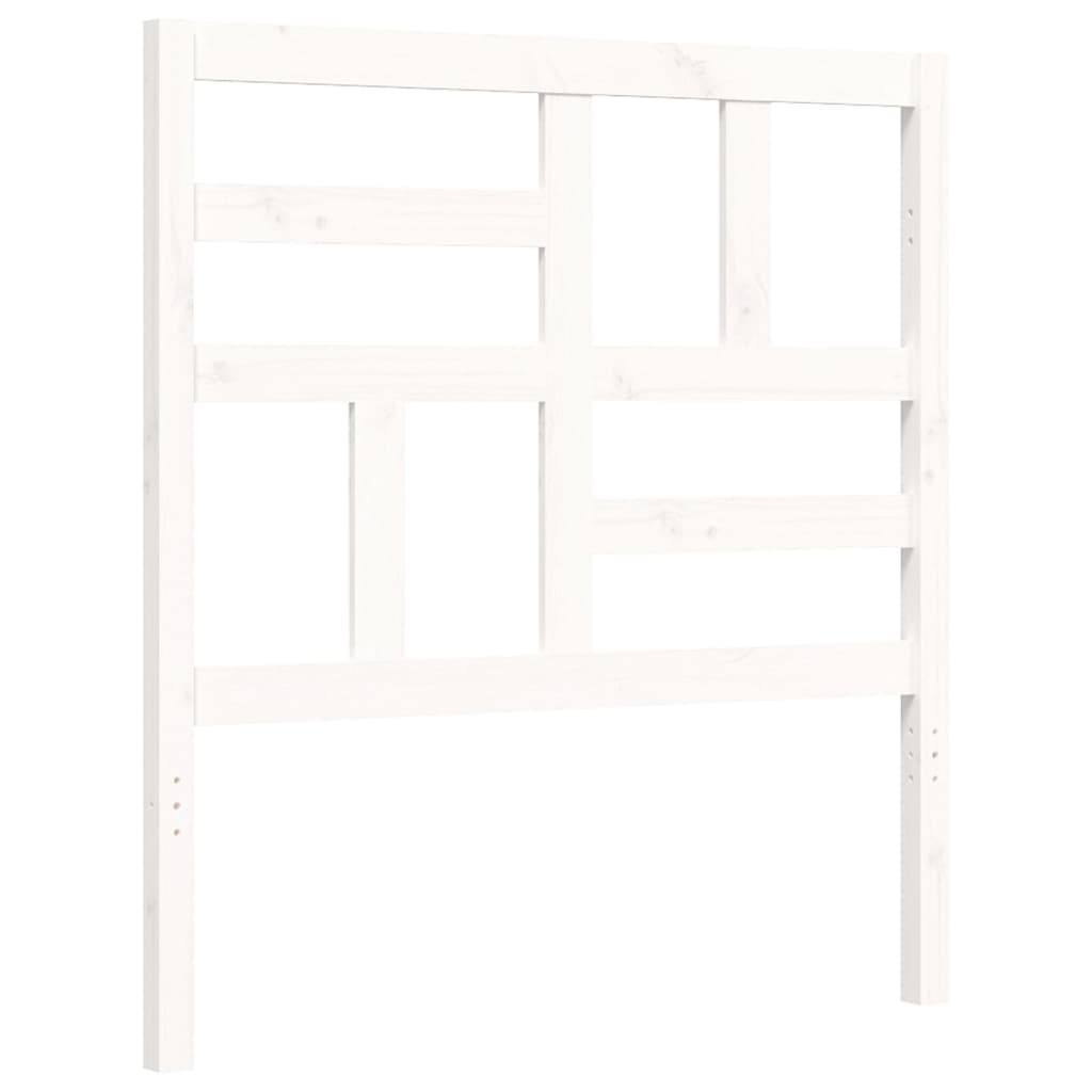 vidaXL Estructura de cama con cabecero madera maciza blanco 90x200 cm