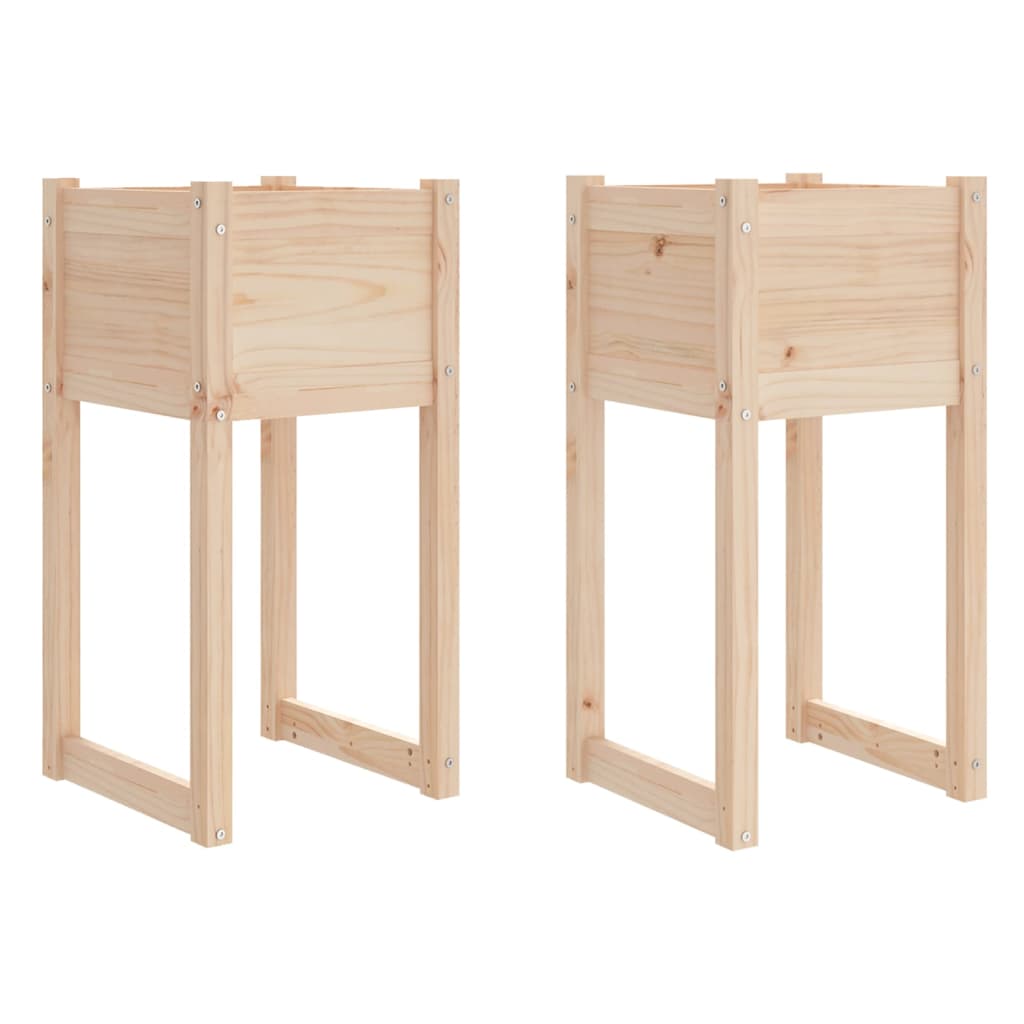 vidaXL Jardinera 2 unidades madera maciza de pino 40x40x81 cm