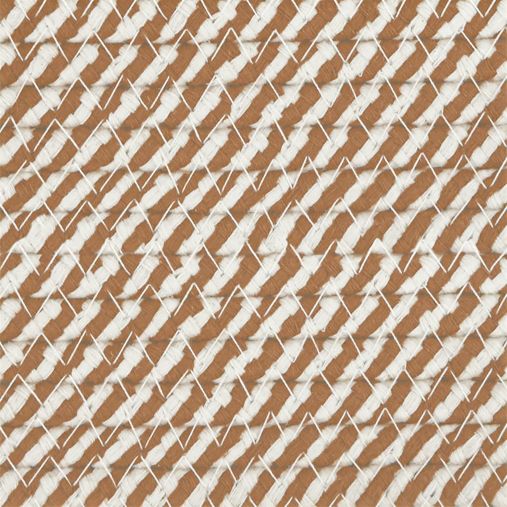 vidaXL Cesta de almacenaje con tapa algodón marrón y blanco Ø40x35 cm