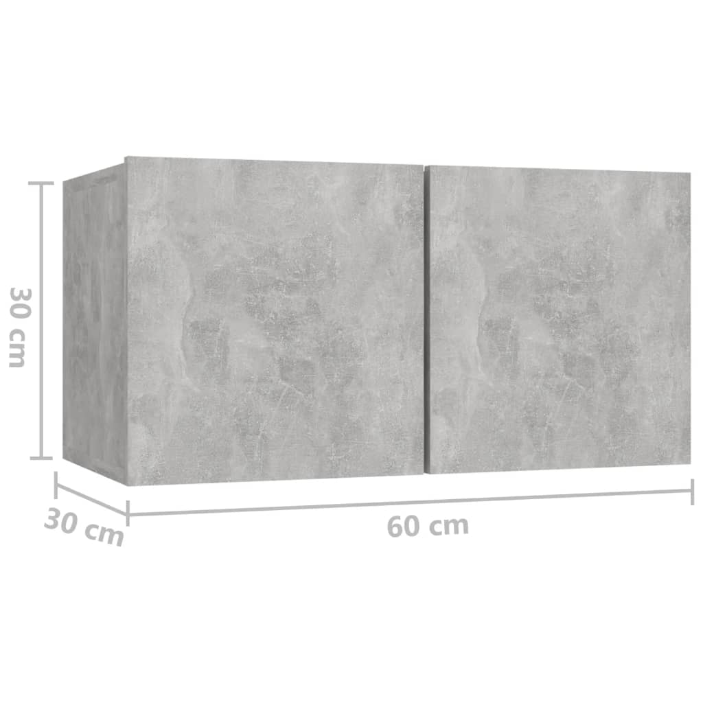 vidaXL Muebles de salón colgantes 3 unidades gris hormigón 60x30x30 cm