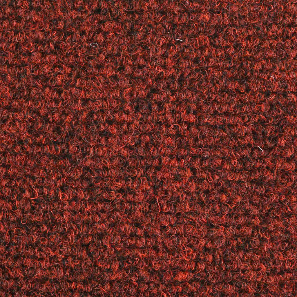 vidaXL Alfombrilla de escaleras 15 uds tela punzonada rojo 56x17x3 cm