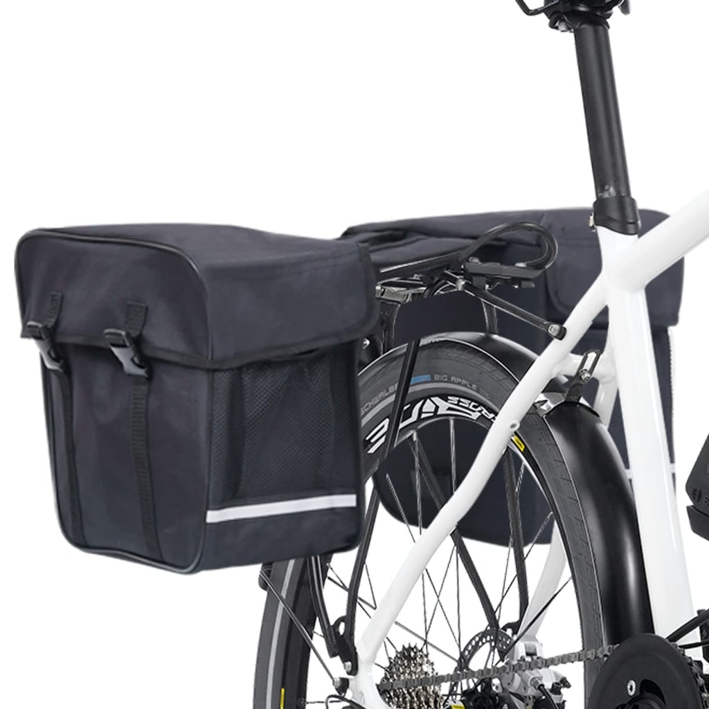 vidaXL Bolsa doble para bicicleta alforja impermeable 35 L negra