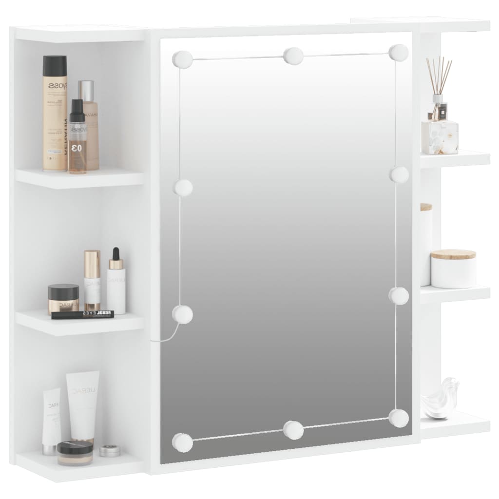 vidaXL Mueble con espejo y luces LED blanco 70x16,5x60 cm