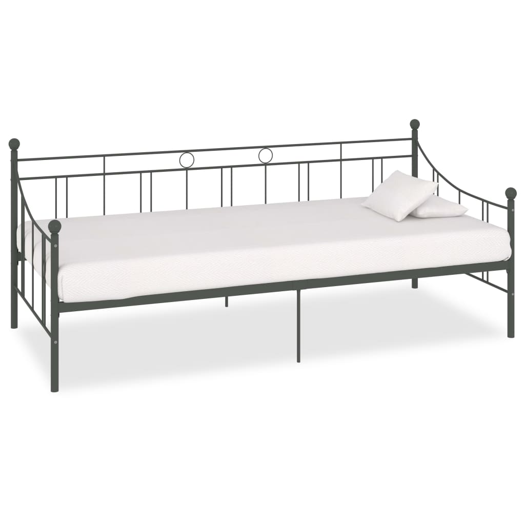 vidaXL Estructura de cama de metal gris 90x200 cm