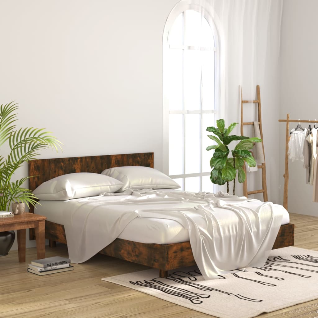 vidaXL Cabecero cama madera contrachapada roble ahumado 160x1,5x80 cm