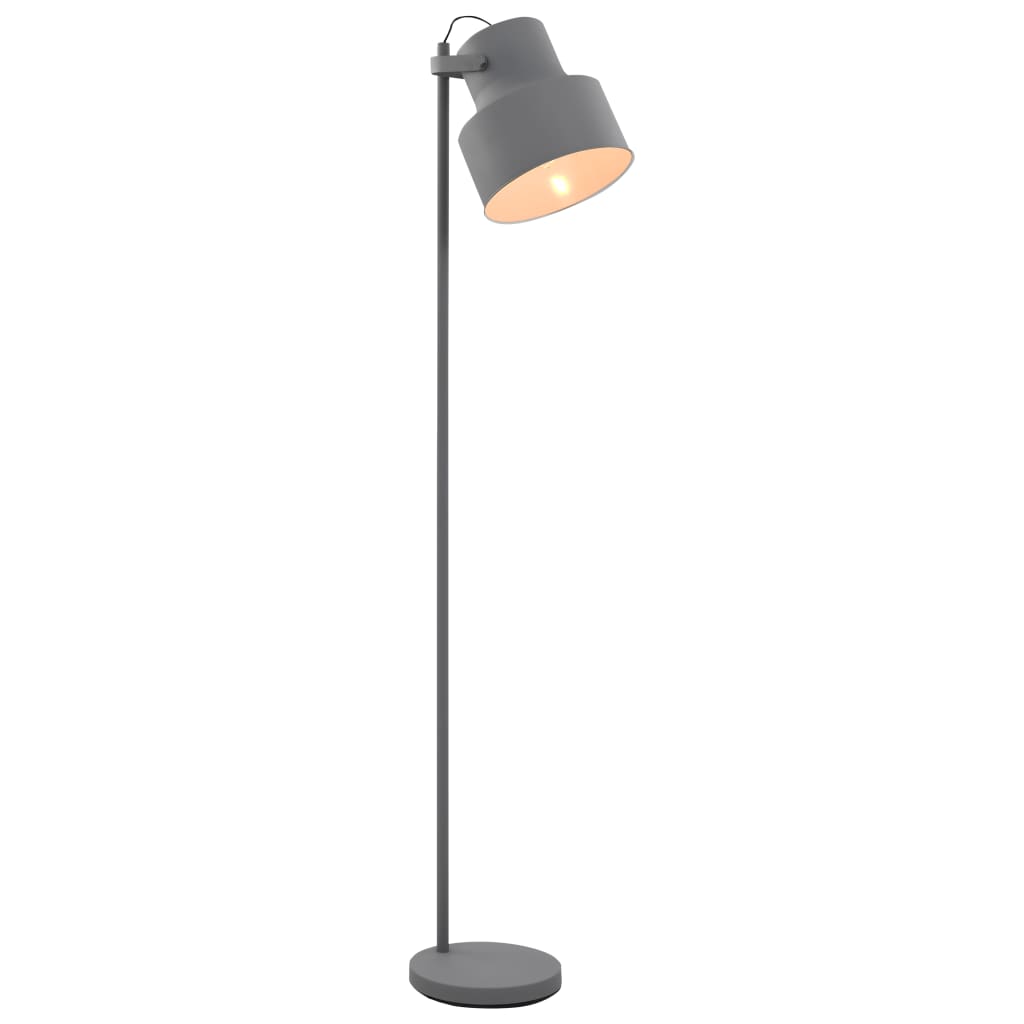 vidaXL Lámpara de pie de metal gris E27