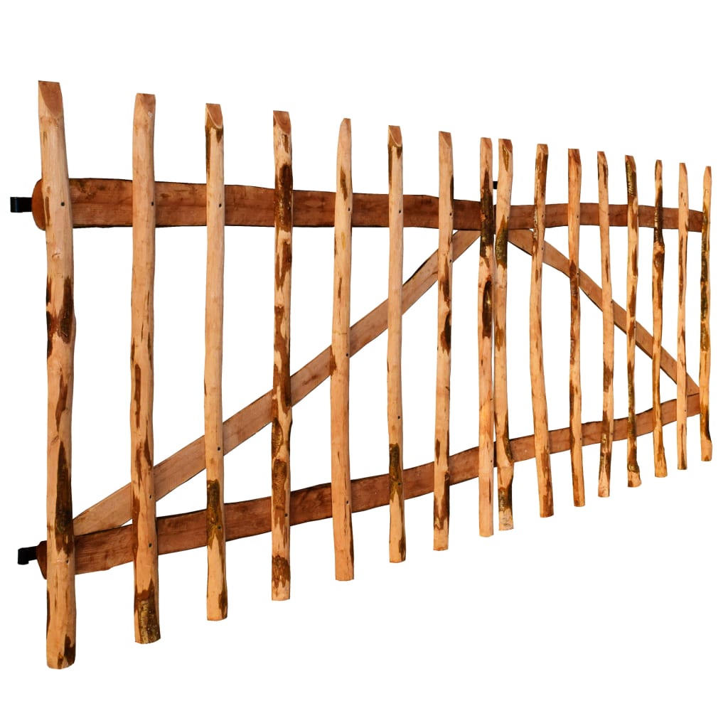 vidaXL Puerta doble para valla 300x120cm madera de avellano impregnada