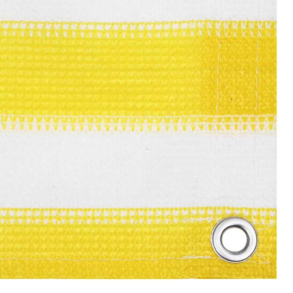 vidaXL Toldo para balcón HDPE amarillo y blanco 90x300 cm