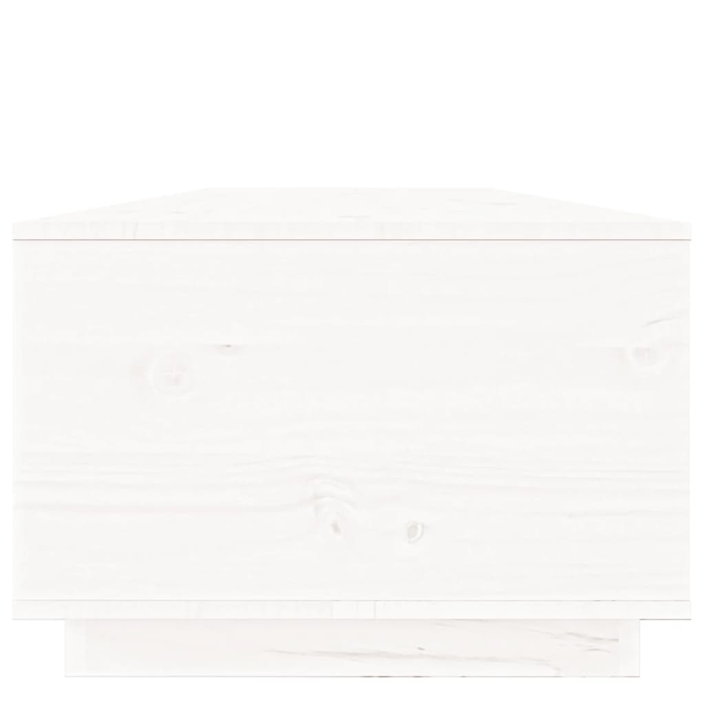 vidaXL Mesa de centro de madera maciza de pino blanco 100x50x35 cm