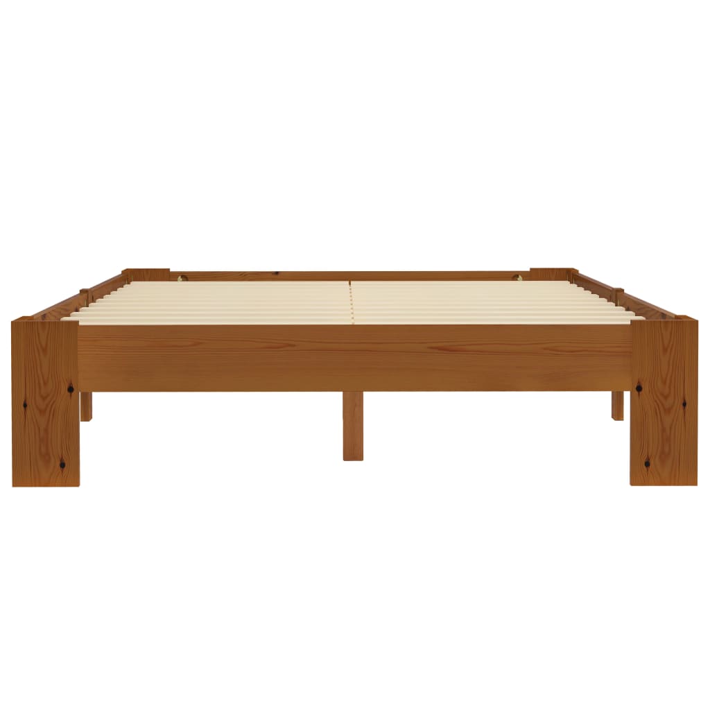 vidaXL Estructura de cama madera maciza pino marrón claro 120x200 cm