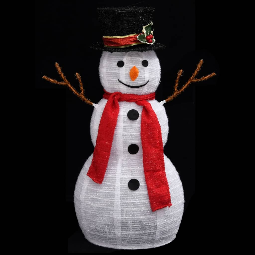 vidaXL Muñeco de nieve decorativo de Navidad con LED tela lujosa 60 cm