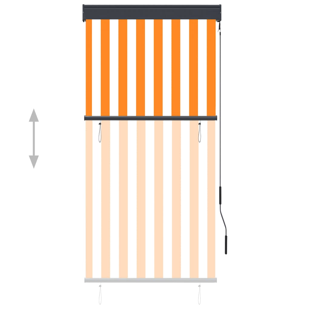 vidaXL Estor enrollable de exterior blanco y naranja 80x250 cm