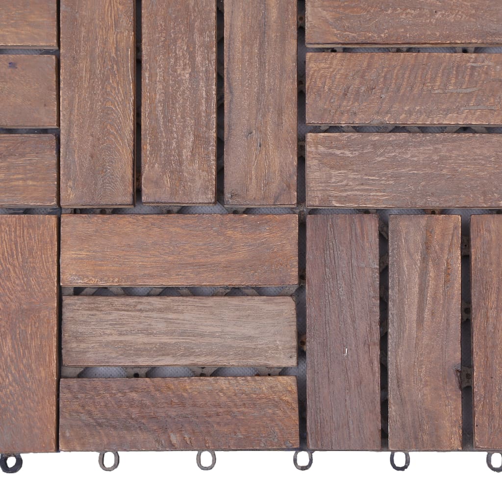 vidaXL Baldosas de terraza 11 uds madera maciza reciclada 30x30 cm