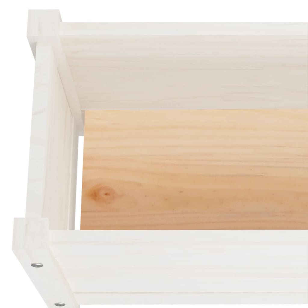 vidaXL Jardinera de madera maciza de pino blanca 60x31x31 cm