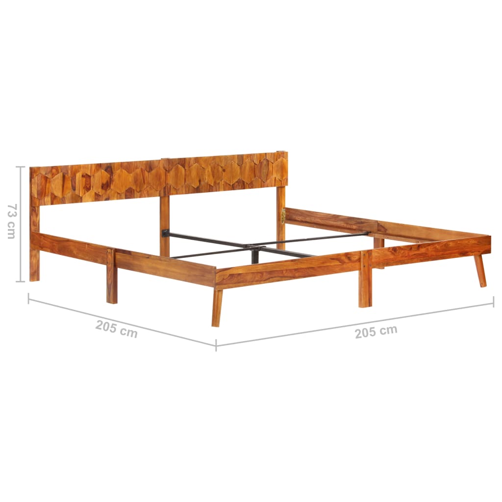 vidaXL Estructura de cama de madera maciza de sheesham 200x200 cm