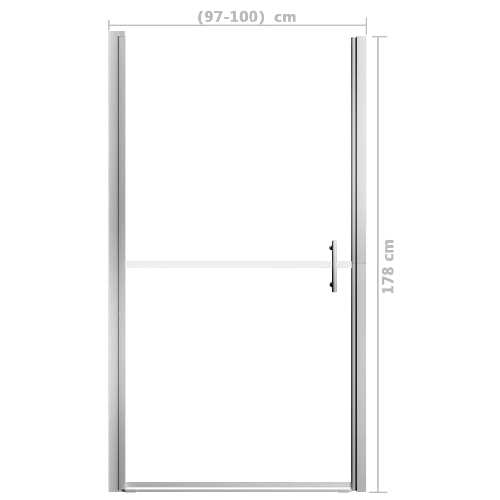 vidaXL Puerta de ducha de vidrio templado esmerilado 100x178 cm