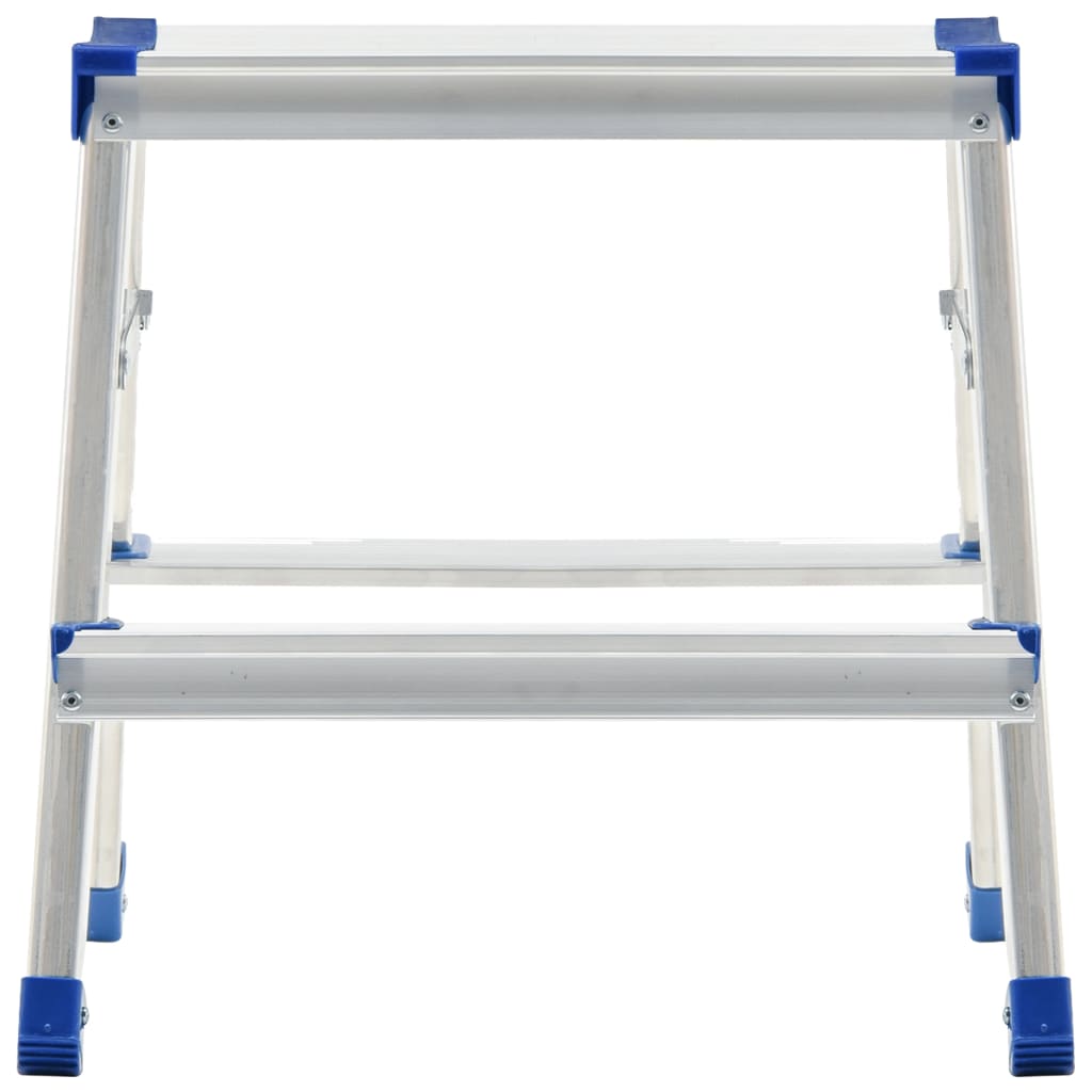 vidaXL Escalera de aluminio doble cara 2 peldaños 44 cm