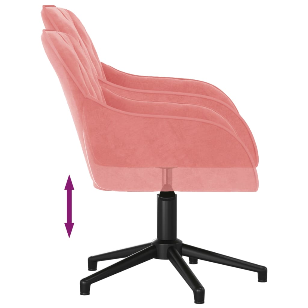 vidaXL Silla de oficina giratoria de terciopelo rosa