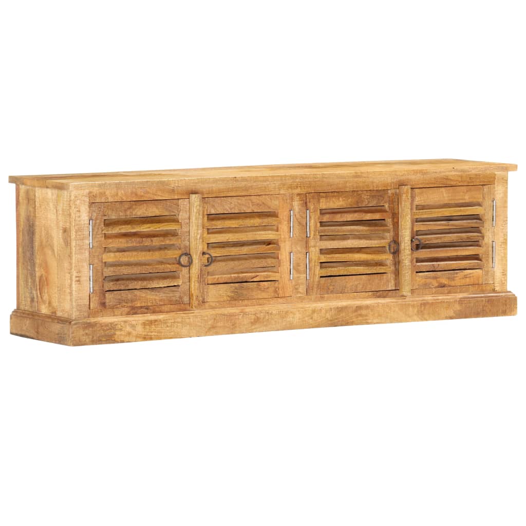 vidaXL Banco de almacenaje de madera maciza de mango 128 cm