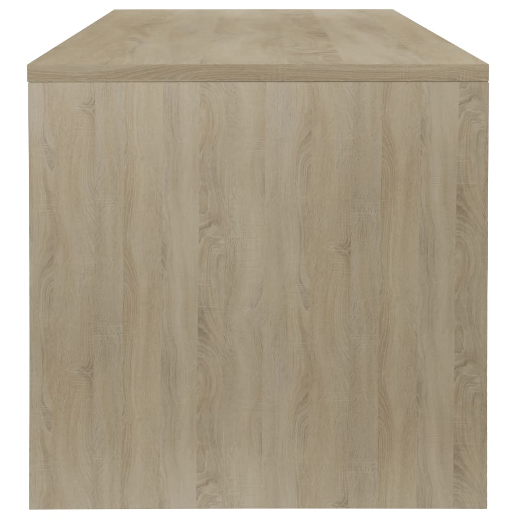 vidaXL Mesa de centro madera contrachapada blanco y roble 100x40x40 cm