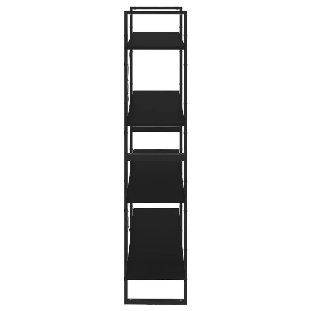 vidaXL Estantería de 4 niveles madera contrachapada negro 100x30x140cm