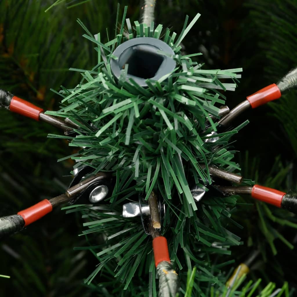 vidaXL Árbol de Navidad artificial con bisagras y nieve flocada 180 cm