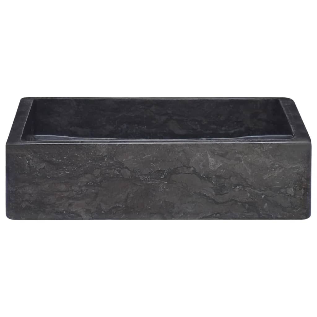 vidaXL Lavabo mármol negro 40x40x10 cm