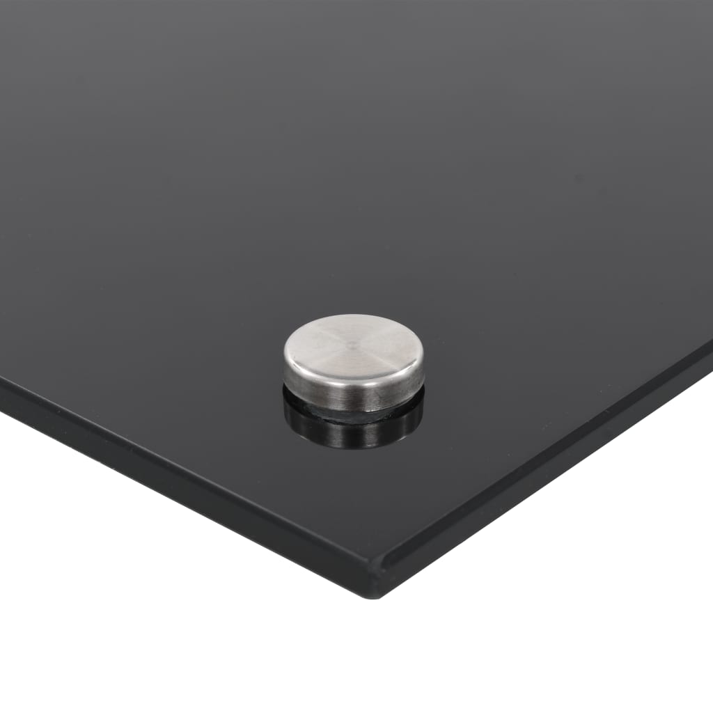 vidaXL Protección salpicaduras cocina vidrio templado negro 80x50 cm