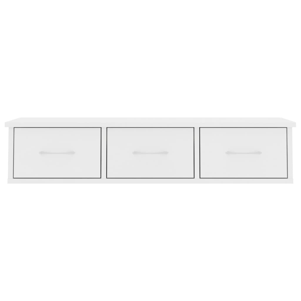 vidaXL Estante con cajones de pared aglomerado blanco 88x26x18,5 cm