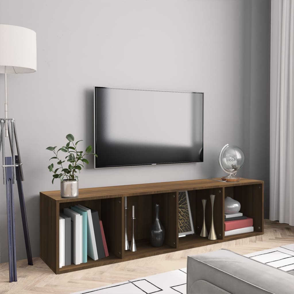 vidaXL Estantería/mueble de TV madera roble marrón 143x30x36 cm
