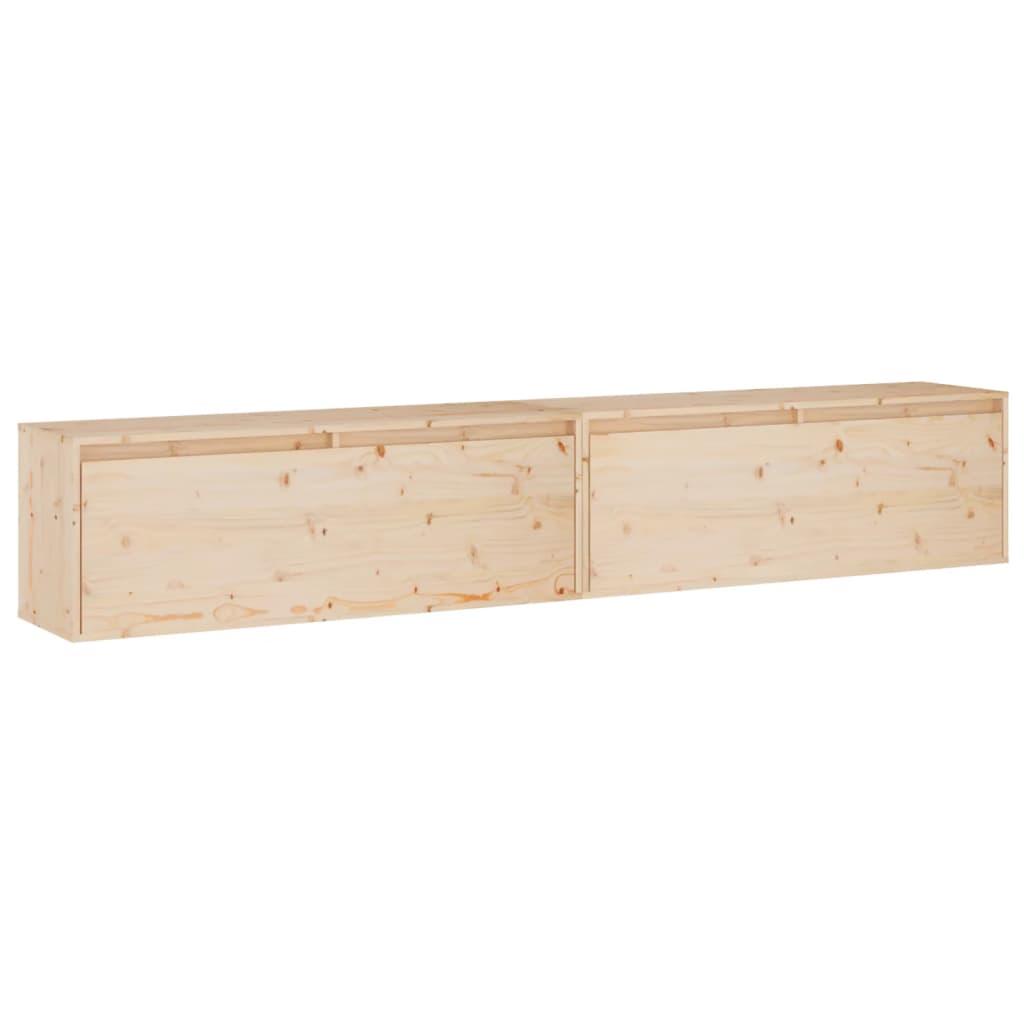 vidaXL Armario de pared 2 uds madera maciza de pino 100x30x35cm