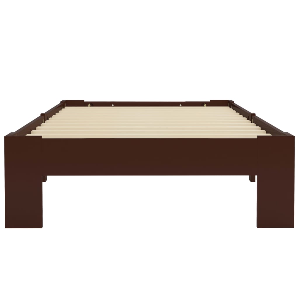 vidaXL Estructura de cama madera maciza pino marrón oscuro 90x200 cm