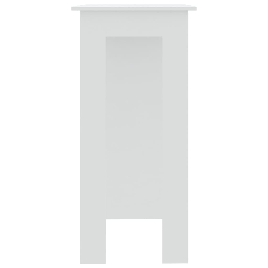 vidaXL Mesa bar con estante madera contrachapada blanco 102x50x103,5cm