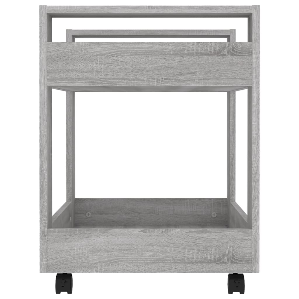 vidaXL Carrito de escritorio contrachapada gris Sonoma 60x45x60 cm