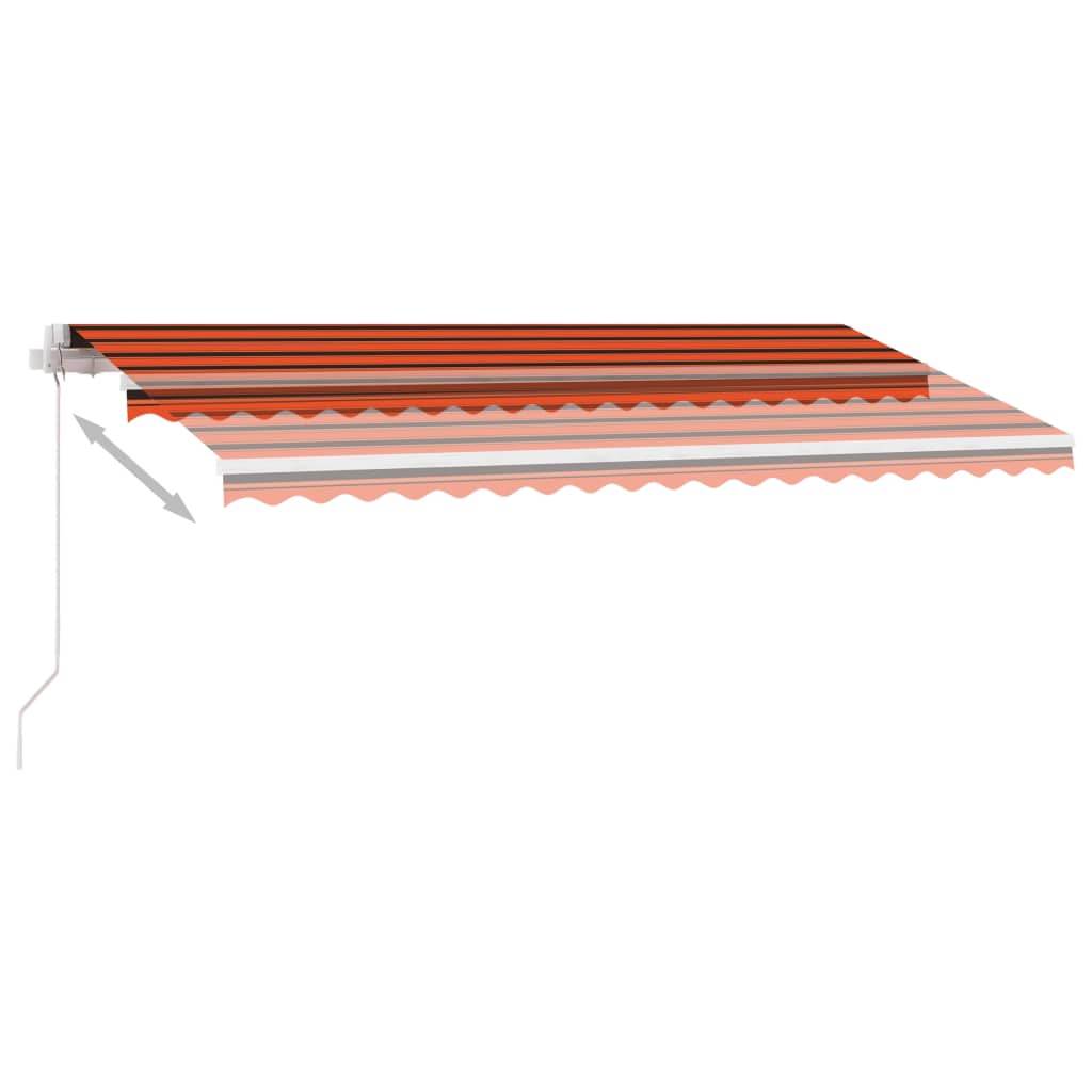 vidaXL Toldo manual retráctil con LED naranja y marrón 400x300 cm
