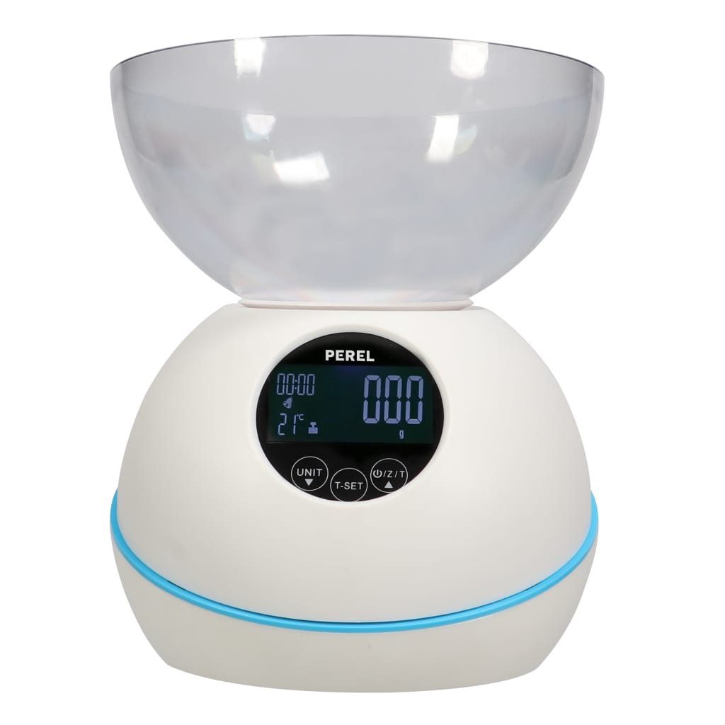 Perel Báscula de cocina digital blanco 5 kg