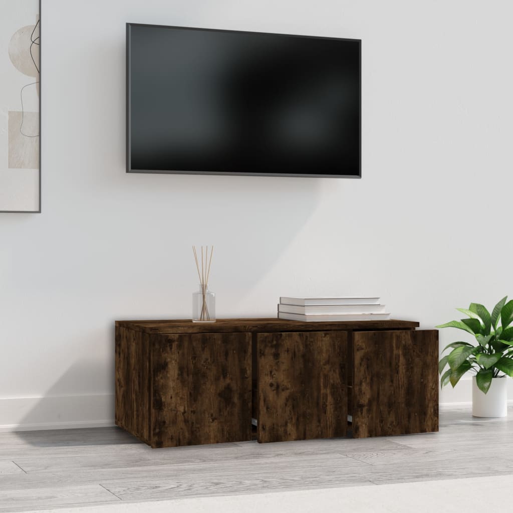 vidaXL Mueble para TV madera contrachapada roble ahumado 80x34x30 cm