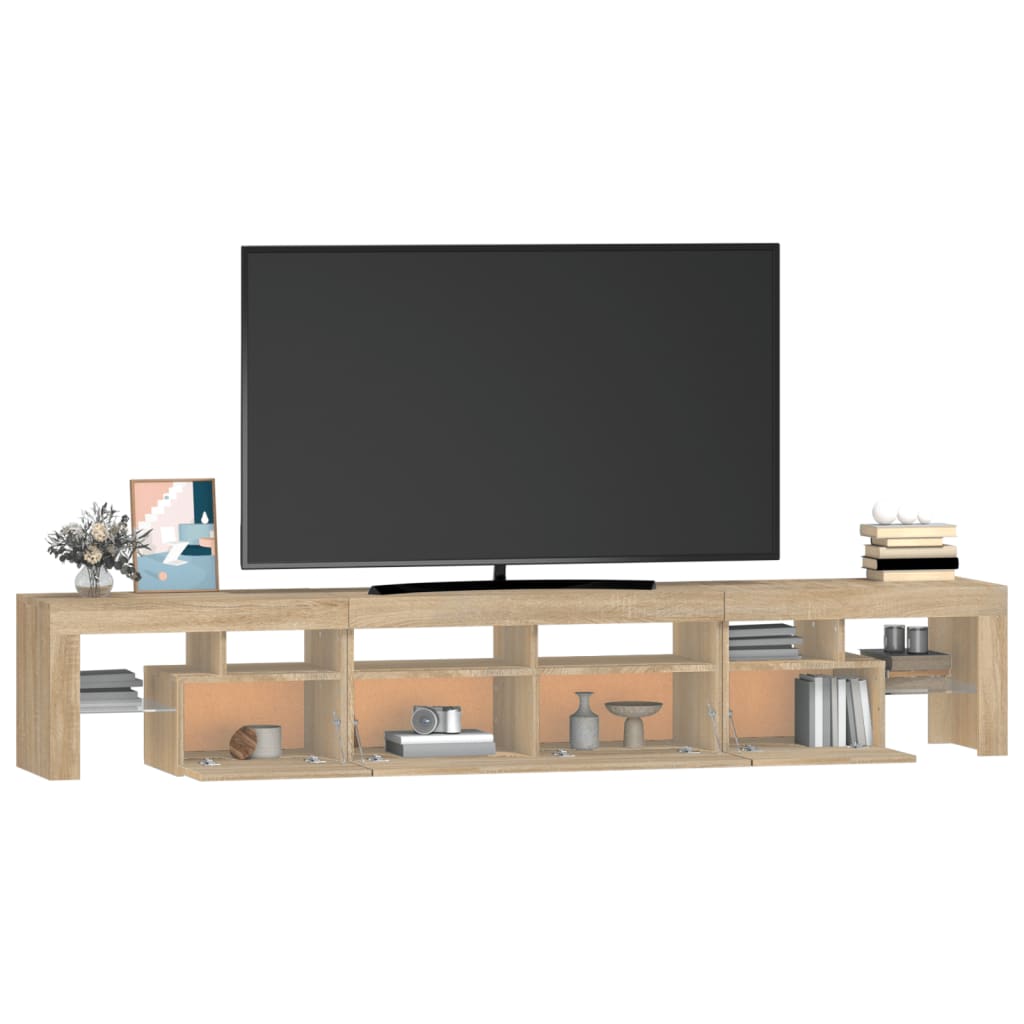 vidaXL Mueble de TV con luces LED roble Sonoma 230x36,5x40 cm