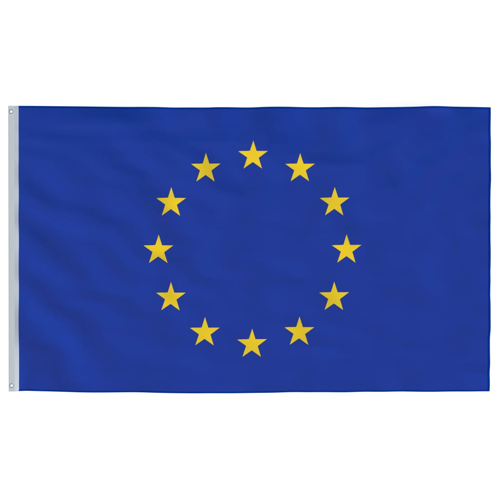 vidaXL Mástil y bandera de Europa aluminio 6,23 m