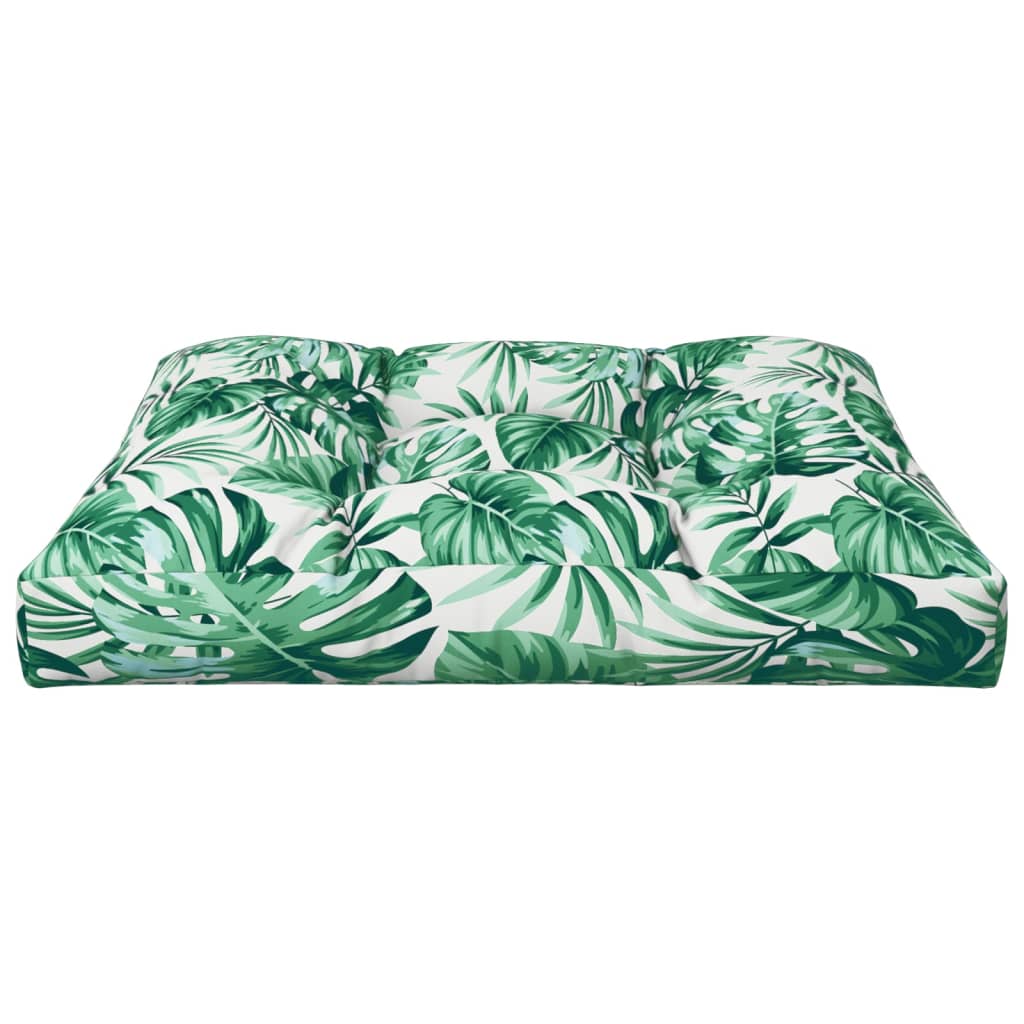 vidaXL Cojín para sofá de palets tela estampado de hojas 80x80x12 cm