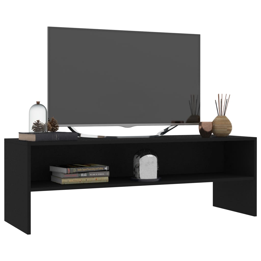vidaXL Mueble para TV madera contrachapada negro 120x40x40 cm