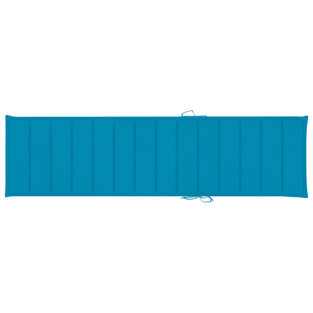vidaXL Tumbona con cojín azul madera maciza de teca