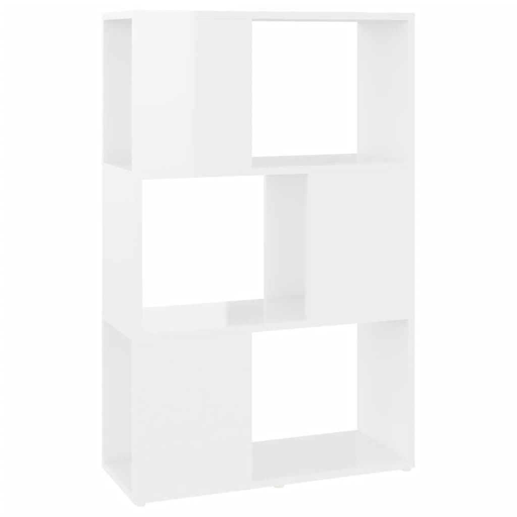 vidaXL Librería separador contrachapada blanco brillante 60x24x94 cm