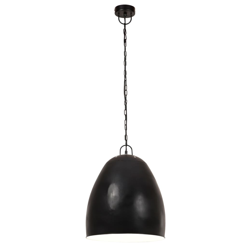 vidaXL Lámpara colgante industrial redonda negra 25 W 42 cm E27