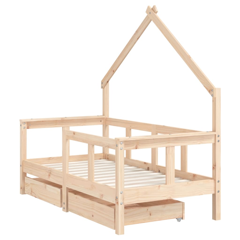vidaXL Estructura de cama para niños con cajones madera pino 70x140 cm